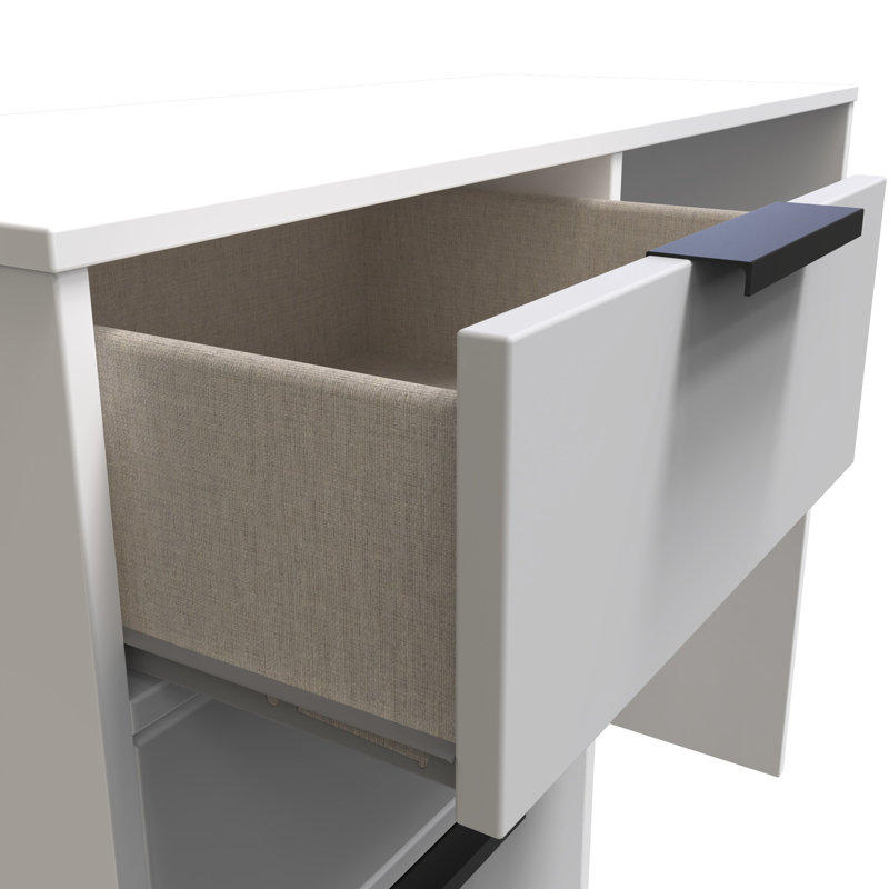 Turah 4 Drawer Vanity (Ready Assembled), Grey Matt/White