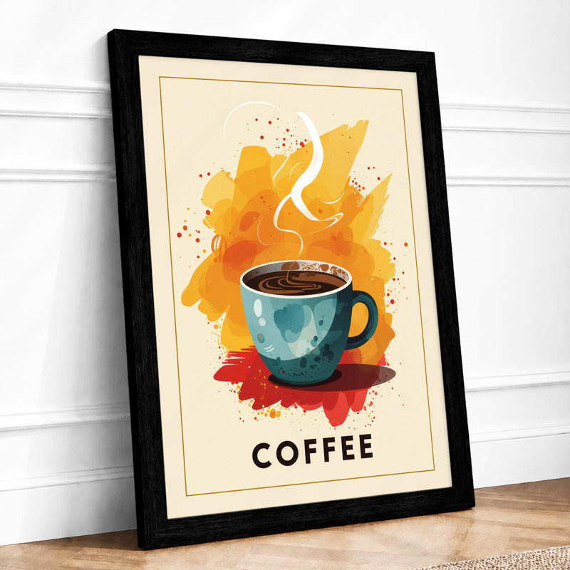 Coffee Comfort Modern - Framed Print, A2 - 59.4 x 42.0 cm, Black
