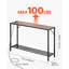 Console étroite de 106 cm (41,7 po) avec prises électriques, table d'entrée longue à 2 niveaux, table de canapé avec structure en métal et station de charge, idéale pour le corridor ou le salon.