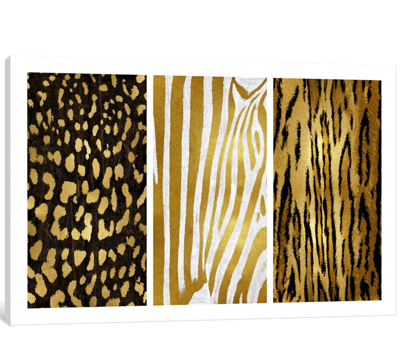 «Wild Trio II» par Ellie Roberts, reproduction sur toile tendue sur châssis, H 40 po x l 60 po x P 1,5 po