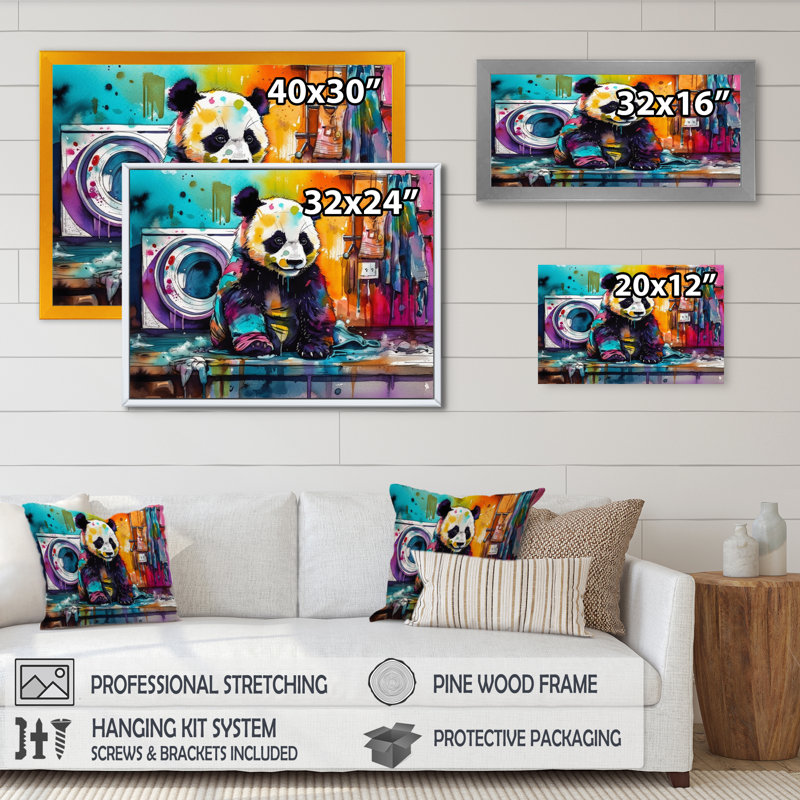 «Alvina Colorful in The Laundry Room» - reproduction d'art sur toile, H 16 po x l 32 po x P 1 po