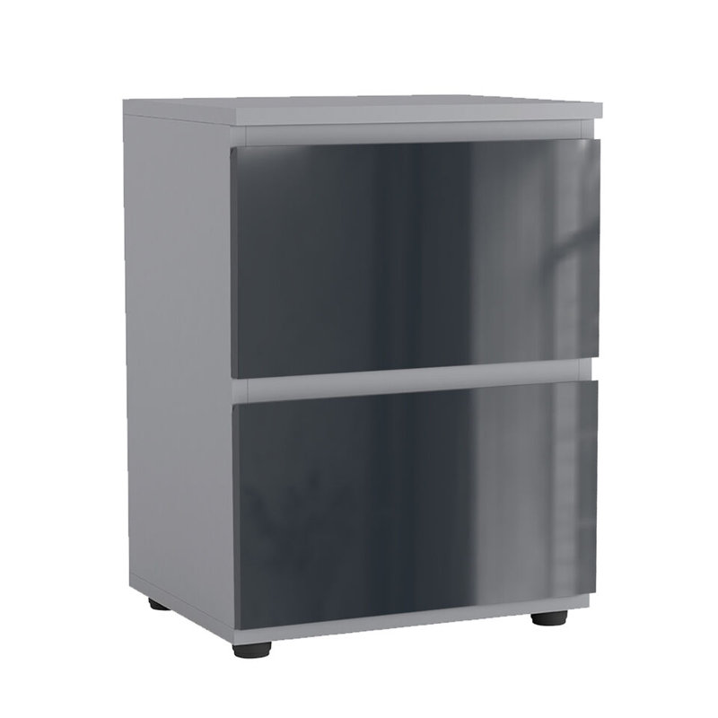 Otella 36cm W Metal Bedside Table, Grey