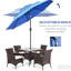 Parasol d'extérieur 9 pi avec tissu bleu foncé et manivelle, pour terrasse de patio 9 pi 3 po - bouton à manivelle inclinable, jardin