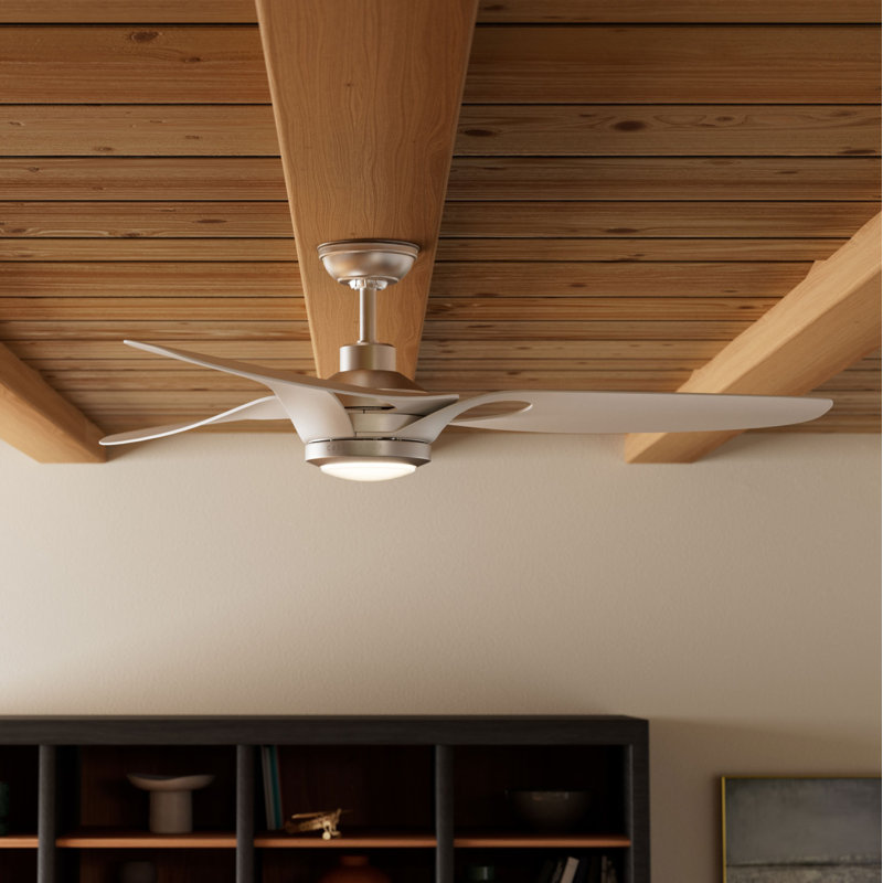 Casablanca 60 inch Inez ENERGY STAR® Damp Rated Ceiling Fan with Lights and Wall Control, White