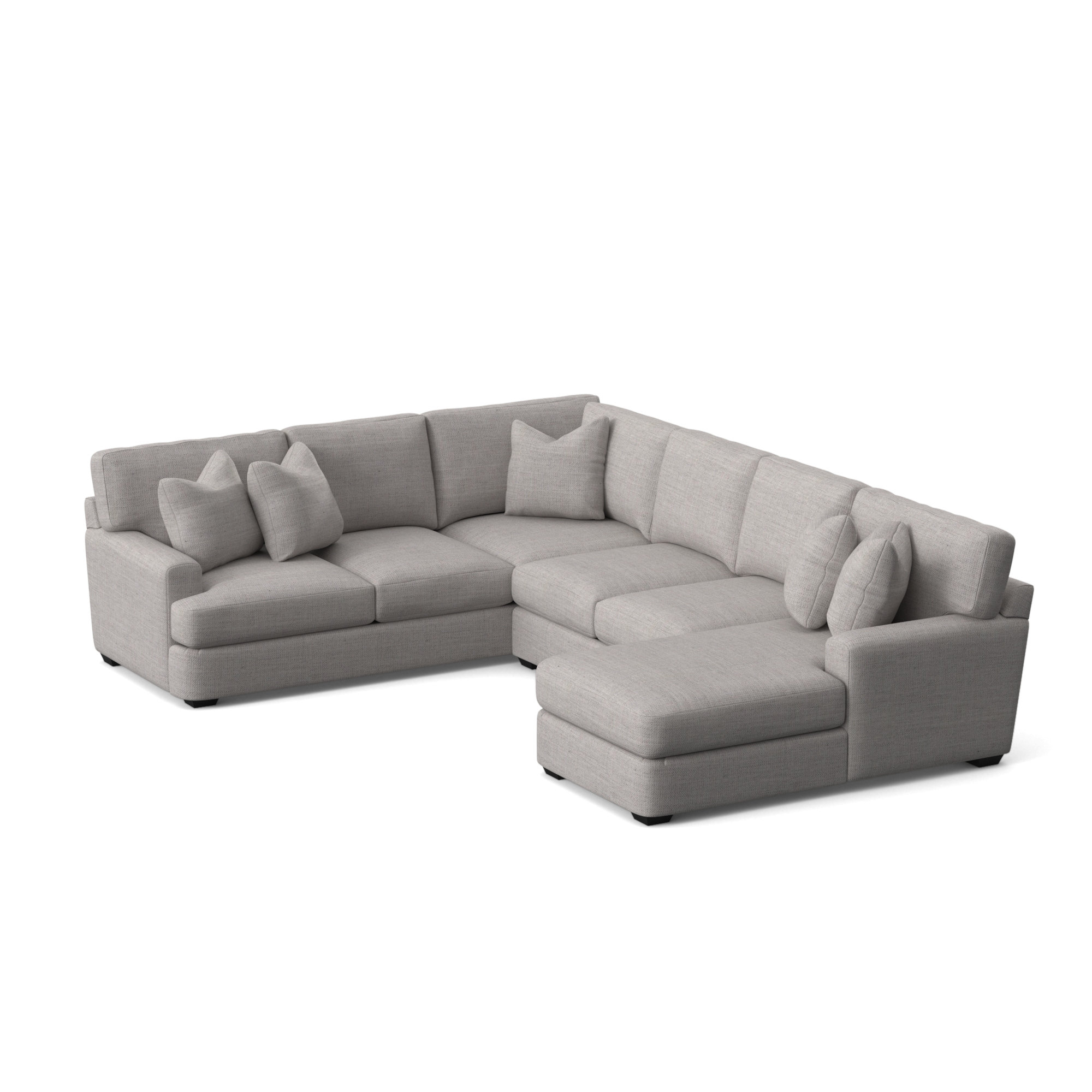 Emilio 3 Piece Upholstered Sectional Wayfair Custom Upholstery Fabric Drusky Linen Sustain Basketweave Orientation Right Hand Facing