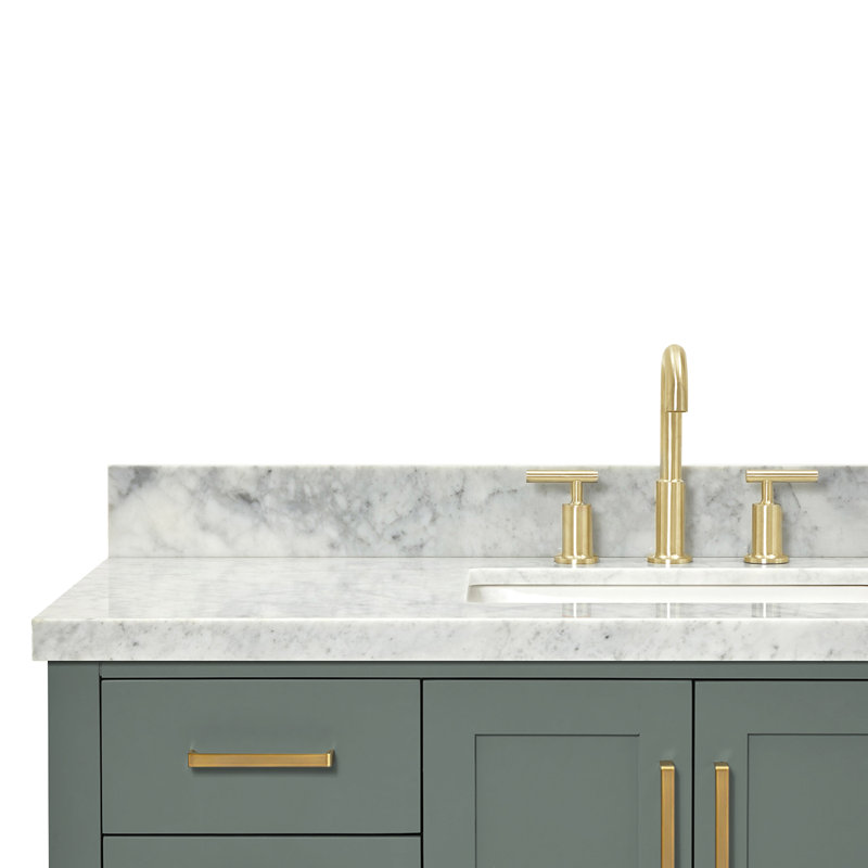 Magnolia Bath Vanity Rectangular Basin S049SWQ, Rectangular, Midnight Blue, Italian Carrara Marble