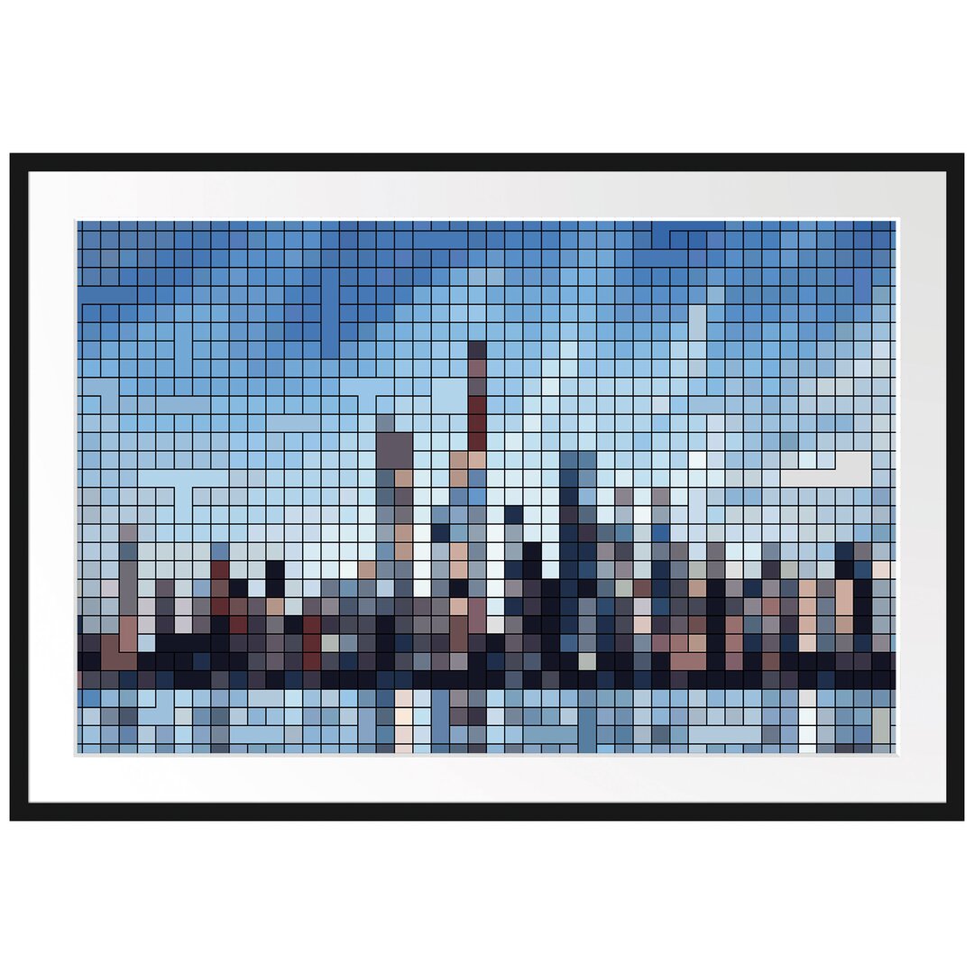 Gerahmtes Poster New York Pixel Skyline