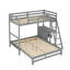 Lit superposé simple au dessus d'un lit double avec bureau intégré et 3 tiroirs-1751542547
