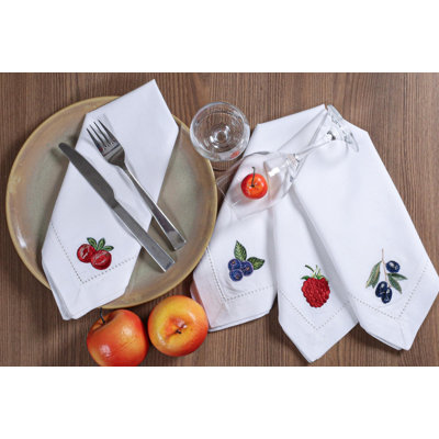 Cotton Cloth Dinner Napkins Textured, Hemstitched