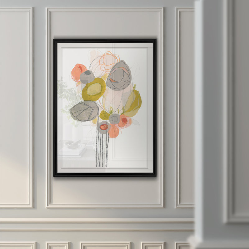 «Wildflower Contour II», reproduction sur toile, H 30,5 po x l 42,5 po x P 1,5 po, Cadre noir