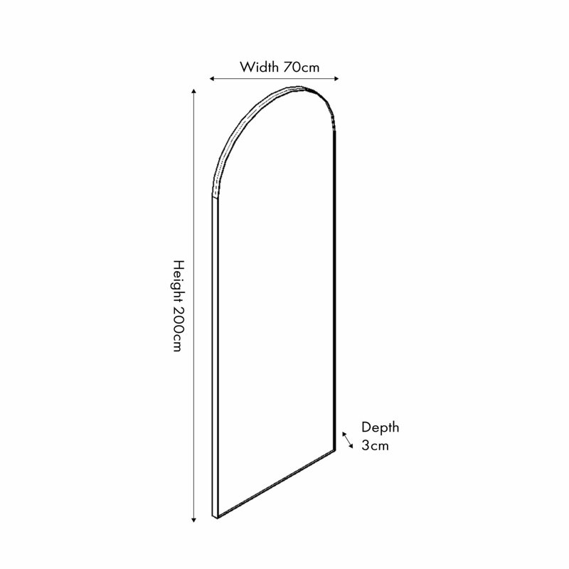Stainless Steel Arch Mirror, Brushed Nickel