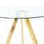 Table de salle à manger moderne de 39,2 po avec plateau rond en verre et pieds dorés Modern-978058810