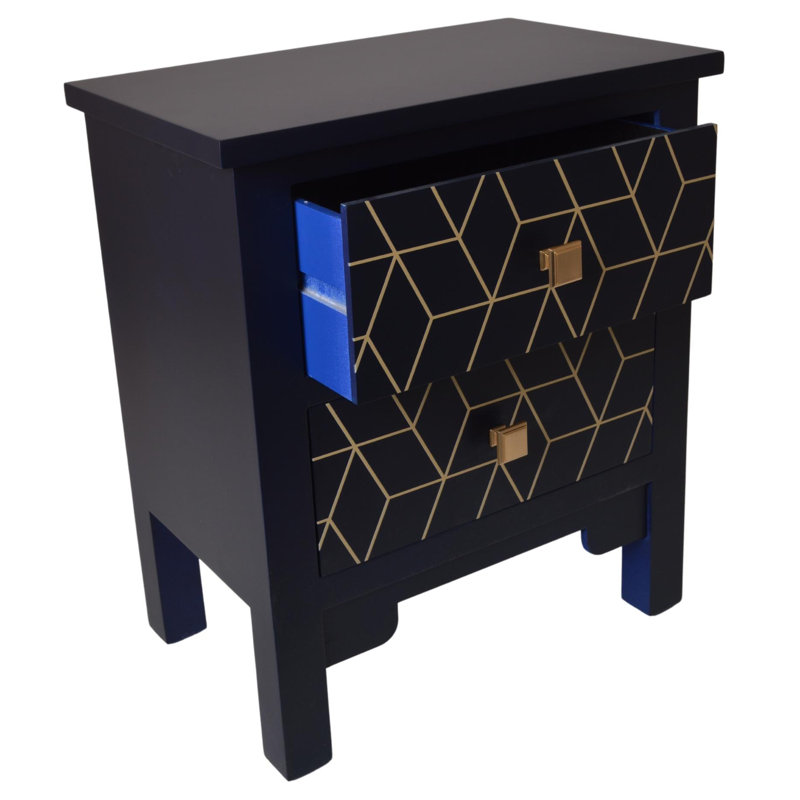 Slovan 48 cm W Bedside Table, Navy