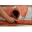 Tapis orange en laine orange de style Gabbeh 5 x 8