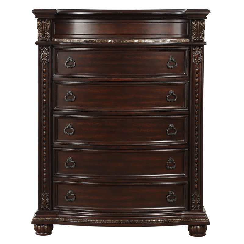 Commode 5 tiroirs 45 po Anndrea, Silver