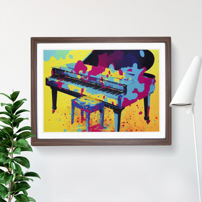 Splashed Piano Abstract - Framed Print
