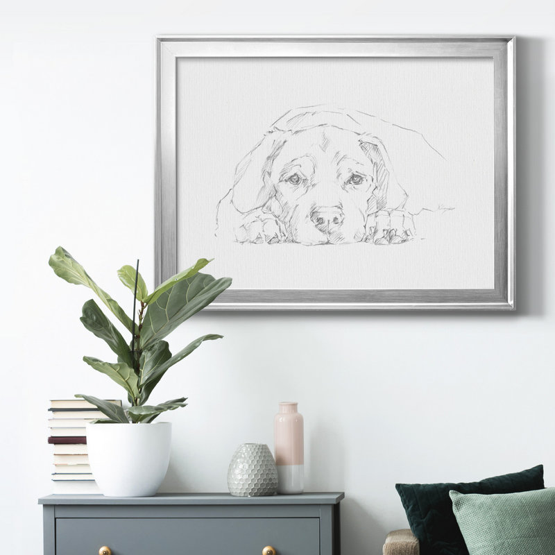 Lazy Dog III, H 26,5 po x l 36,5 po x P 1,25 po, Cadre argenté, Pas de tapis