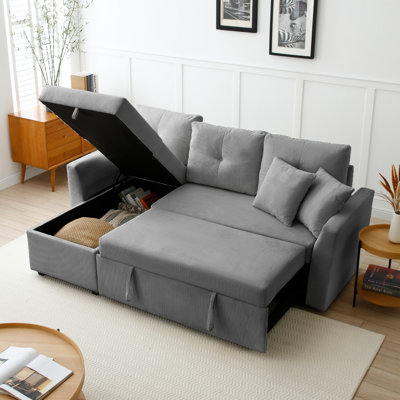 Canapé-lit modulaire en L 85,5 po