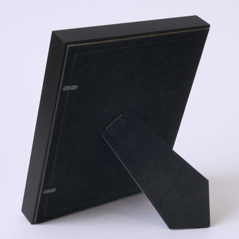 Capullo Wood Matte Picture Frame with Mat, 5" x 7", Black