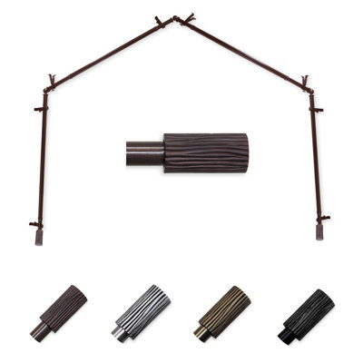 Tringle à rideaux simple à baie vitrée ajustable de 28 po à 48 po Hearld