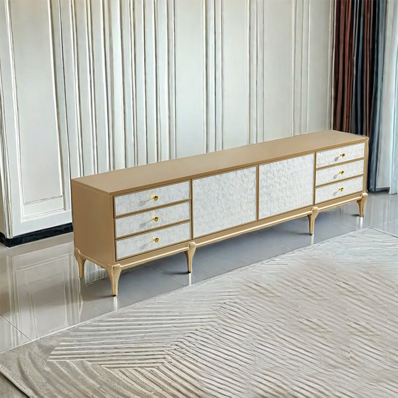 Meuble télé doré de style américain