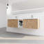 Meuble-lavabo 72 po avec lavabo, porte, rangement supplémentaire Portes modernes à fermeture en douceur, lavabo et petites tablettes