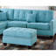Moderne 3 pièces canapé de salon modulaire réversible avec repose-pieds capitonné en tissu de polyfibre-326472448