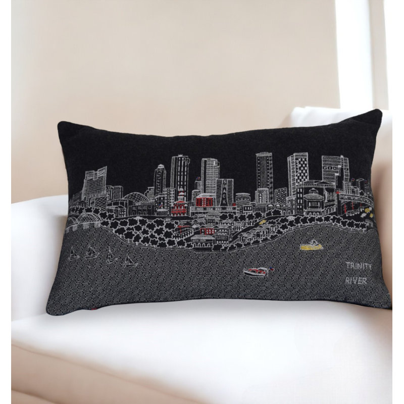 Coussin lombaire 25 po White Fort Worth, gris