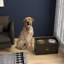 Station de ravitaillement pour chiens - 2 bols surélevés, grand rangement pour les aliments avec armoire à café pratique, tiroir pour rangement organisé