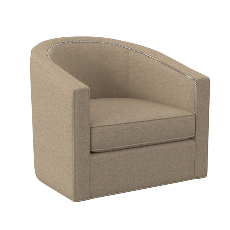 Fauteuil demi-tonneau de 34 po Ambre, Lin d'Élise, Petit étain