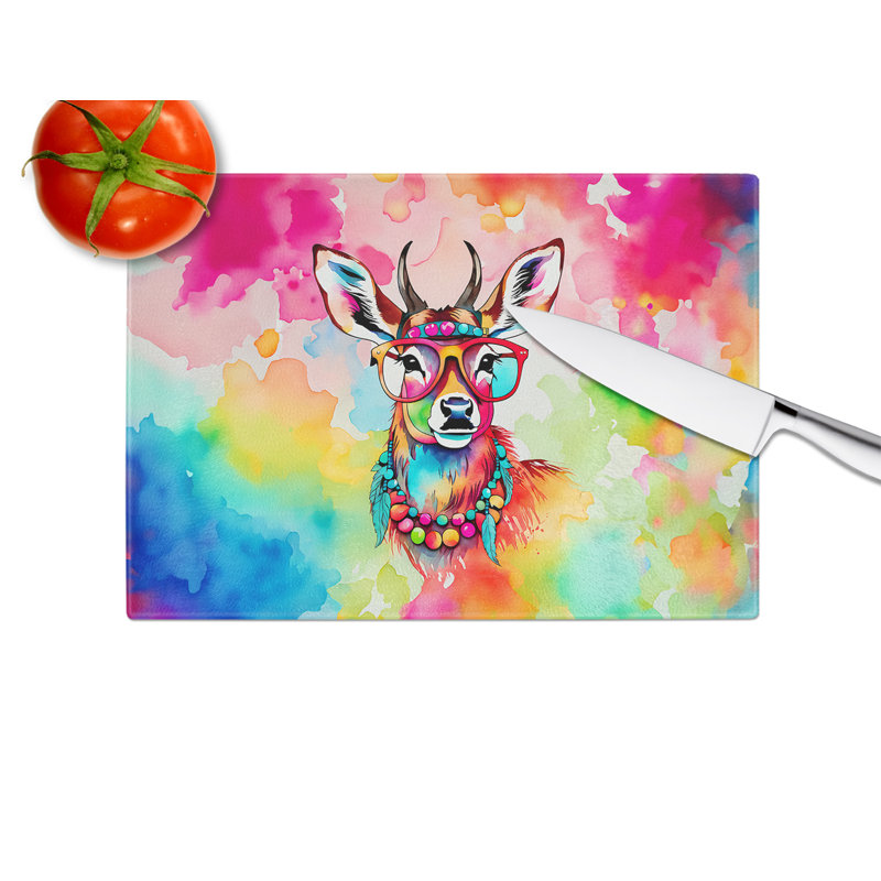 Hippie Animal Deer Glass Cutting Board