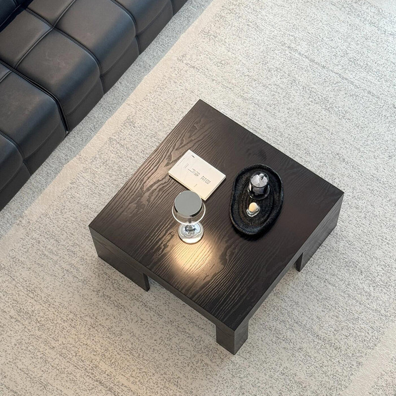 Modern style solid wood black coffee table., 13.7" H x 31.5" L x 31.5" W