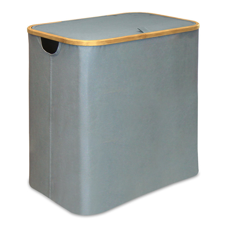 Fabric and Bamboo Laundry Hamper