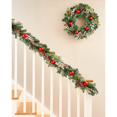 274.32cm Lighted Faux Garland with Lights