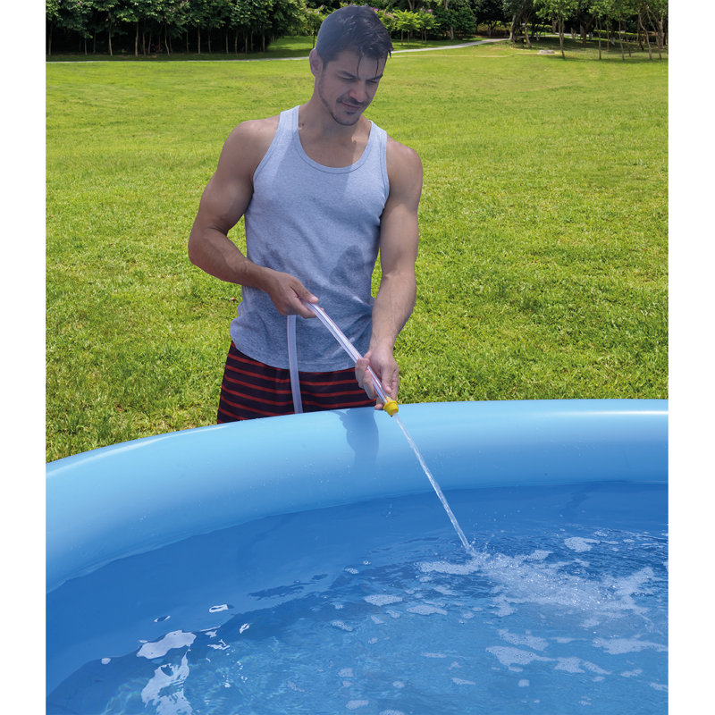 Plastic Round Inflatable Pool H x 144'' W x 144'' L, 12' W x 27" H
