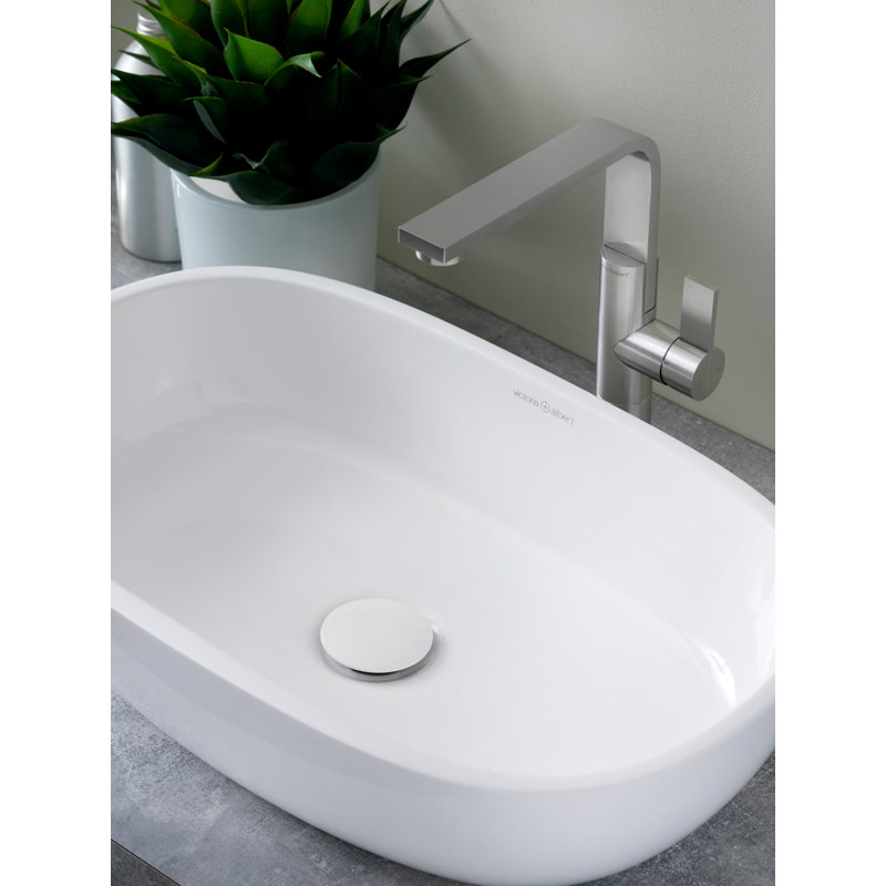 Barcelona Solid Surface Oval Vessel Bathroom Sink, Matte White