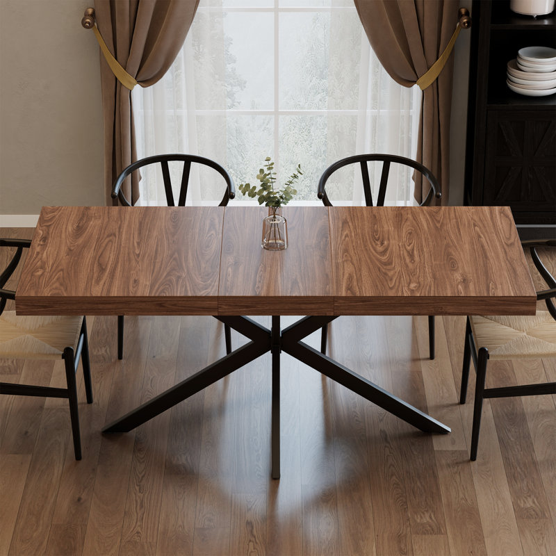 Averni Extendable Dining Table with Storage Box for 6-10 Seat, Walnut
