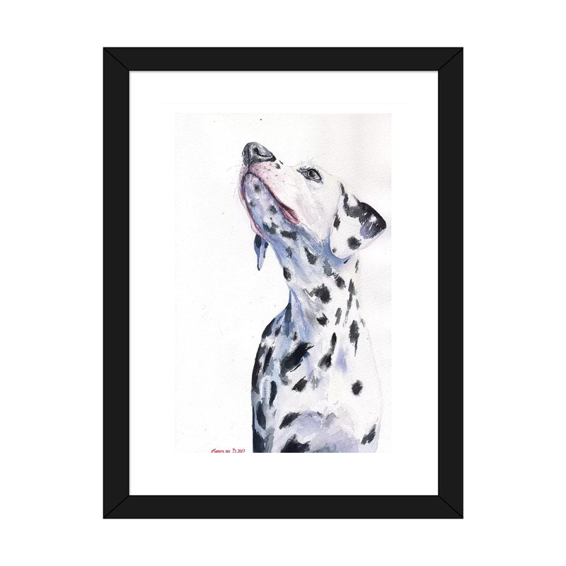 Décoration murale pour enfants dalmatien, H 24 po x l 16 po x P 1 po, Papier encadré noir