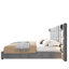  Lit plateforme tapissier avec lumières de lecture à DEL et ports de charge USB, cadre de lit en velours avec tête de lit haute capitonnée pour chambre d'amis, très grand lit, gris -276767640