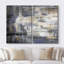 «Grunge Abstract Paint Effect Mid-Century Grey Brown Pastel Stroke», reproduction sur toile 2 pièces-87607249-87607253