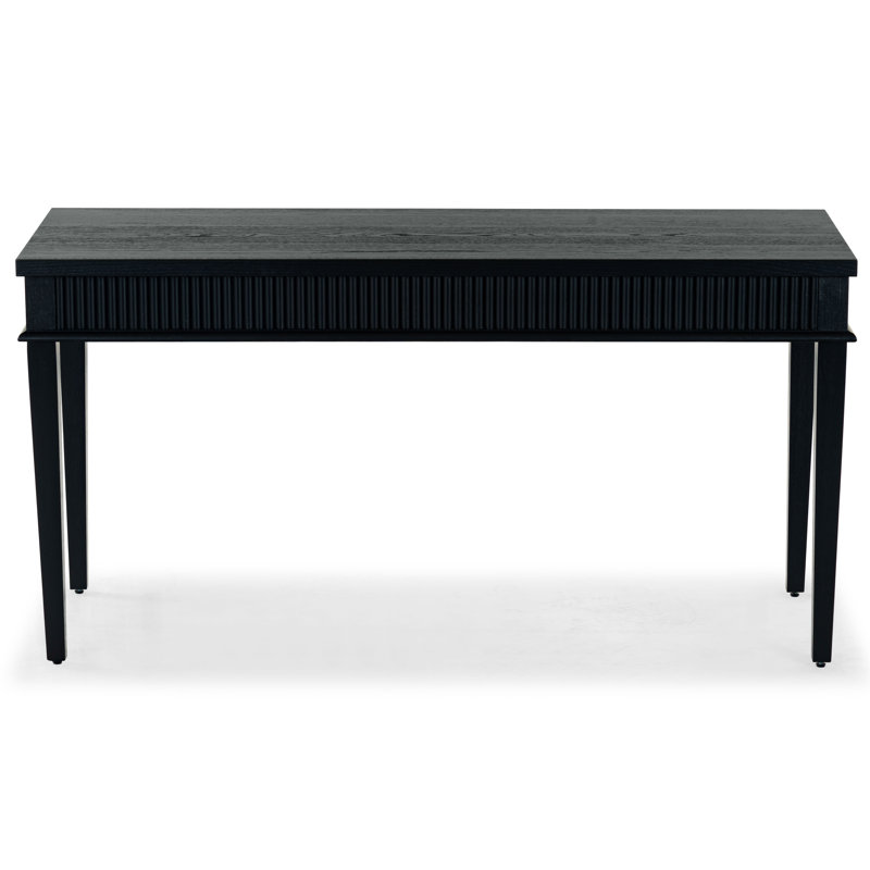 Shelbie 1 Drawer Reeded Desk, Black