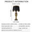 Hauteur de la lampe de table en laiton antique avec abat-jour noir (ensemble de 2): 68 cm / 26,7 po-1908835298