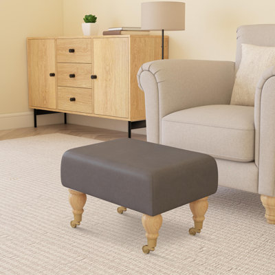 Acierno Mahogany Wood Caster Leg - Faux Leather