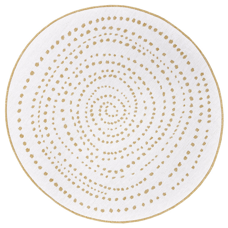 Round Abstract Indoor / Outdoor Area Rug