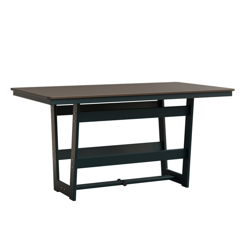 Hudson Outdoor Bar Table, Hammered Top Bronze, Berry