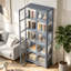 5-Tier Display Cabinet With Acrylic Door, Curio Cabinet Collection Showcase Bookcase Storage Organizer