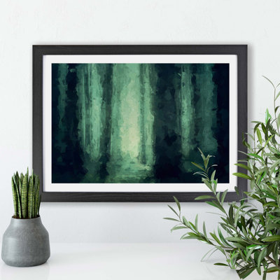 Green Misty Forest - Framed Print