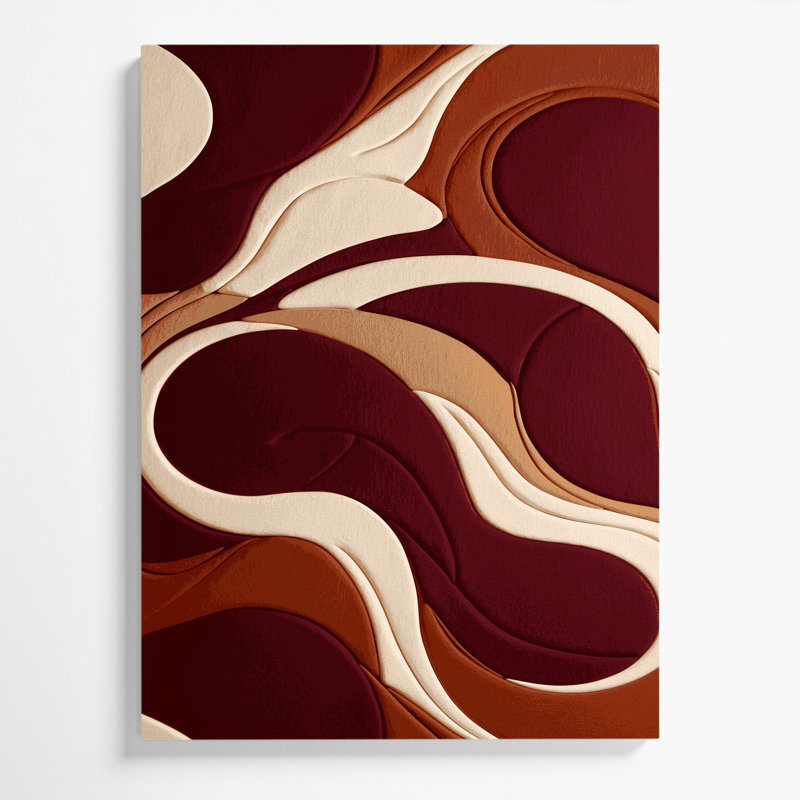 Art abstrait sur toile rouge, formes abstraites 55, H 14 po x l 11 po