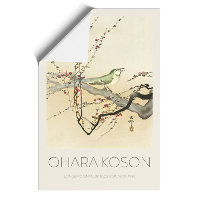 Songbird in a Plum Blossom Tree Print by Ohara Koson - Frameless Print