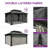 Outdoor Aluminum Hardtop Patio Gazebo with Curtain and Netting-93931794